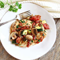 Italian Chicken, Mushroom, and Zucchini Skillet