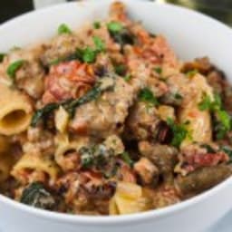 Italian Sausage Rigatoni with Spicy Tomato Cream Sauce