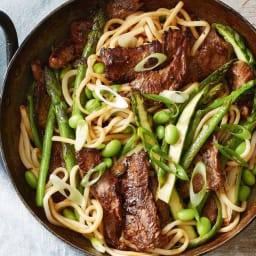 Japanese beef and bean stir-fry