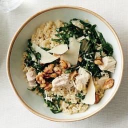 Kale Caesar Quinoa Salad with Roasted Chicken