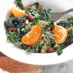 Kale Salad with Quinoa, Tangerines & Almonds