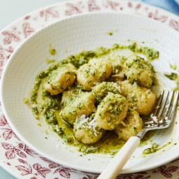 Keto gnocchi with homemade pesto