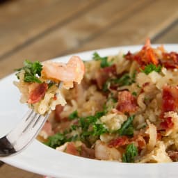 Keto Grain-free Bacon and Shrimp Risotto