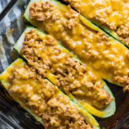 Keto Ground Beef Zucchini Boats (Cheeseburger Filling!)