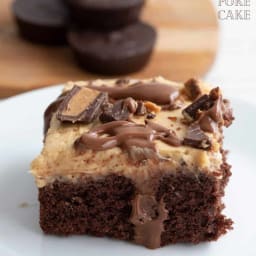 Keto Peanut Butter Cup Poke Cake