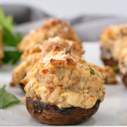 Keto Sausage Stuffed Mushrooms