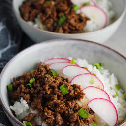 Korean Ground Beef and Rice Bowls