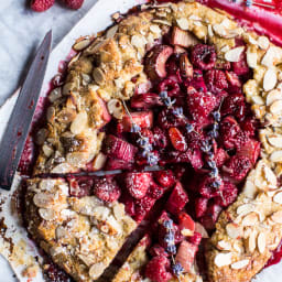 Lavender Honey and Raspberry-Rhubarb Galette.