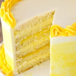 Lemon Cake with Lemon Bavarian Cream