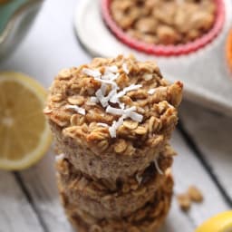 Lemon Coconut Baked Oatmeal Cups