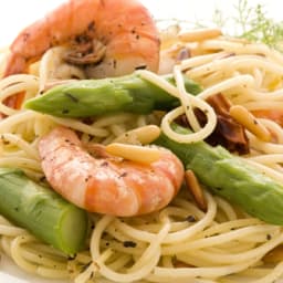 Lemon Shrimp with Asparagus and Angel Hair