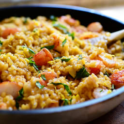 Lemon Basil Shrimp Risotto