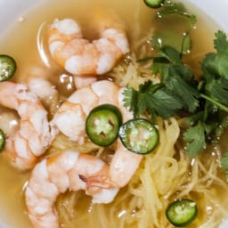 Lemongrass Shrimp Soup with Spaghetti Squash