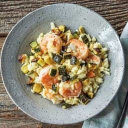 Lemony Shrimp Risotto with Roasted Zucchini