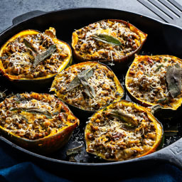 Lentil and Pecan-Stuffed Acorn Squash