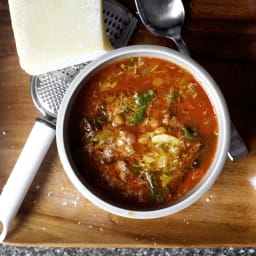 Lentil Soup with Sausage, Chard and Garlic