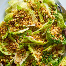 Little Gem Salad With Crispy Halloumi