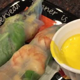 Lobster and Avocado Summer Roll with Mango Coulis