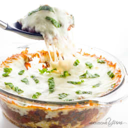 Low Carb Cauliflower Casserole with Beef Marinara (Gluten-free)