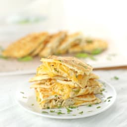 Low Carb Chicken and Cheese Quesadillas {Gluten-free, Keto-friendly}