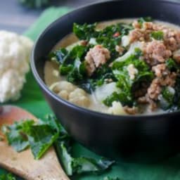 Low Carb, Keto Zuppa Toscana with Cauliflower (Paleo and Whole30)