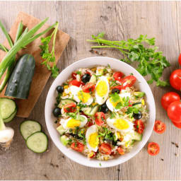 Low FODMAP Greek Inspired Rice Bowl