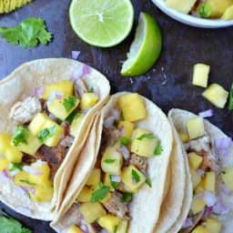 Mahi Mahi Tacos with Pineapple Mango Salsa