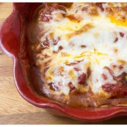 Meatball Parmigiana over Buttery Linguine