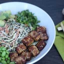 Meatless Monday: Spiralized Vegetable Tahini Bowl with Tofu, Edamame & Avoc