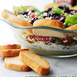 Mediterranean Seven Layer Dip Salad