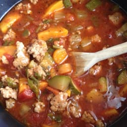 Minestrone Soup with Spicy Pork (Paleo/Gluten free)