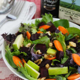 Mixed Greens Salad with Apples, Carrots, and Pickled Beets