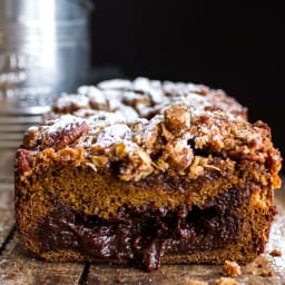 Molten Chocolate Pumpkin + Oatmeal Streusel Bread…heavy on the Chocolate + 