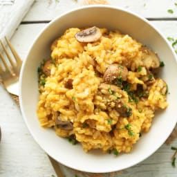 Mushroom and Leek Risotto (Vegan + GF)