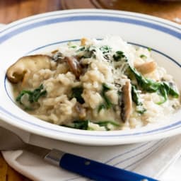 Mushroom and spinach risotto