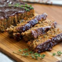 MUSHROOM LENTIL LOAF WITH SWEET BALSAMIC GLAZE