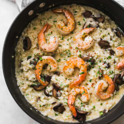 Mushroom Parmesan Shrimp Risotto Recipe