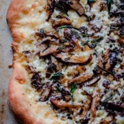 Mushroom Pizza with Havarti Cheese, Fresh Herbs, and White Truffle Oil