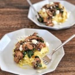 Mushrooms and Creamy Parmesan Spaghetti Squash