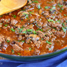 Mustard Beef with Mushrooms