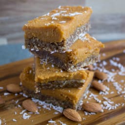 No-Bake Sweet Potato Bars With Raw Gingerbread Crust [Vegan, Gluten-Free]