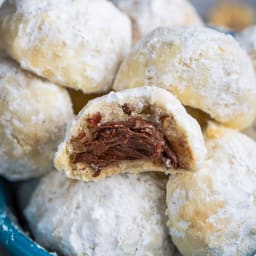 Nutella Stuffed Snowball Cookies
