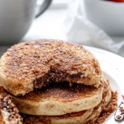 Nutella Stuffed Cinnamon Sugar Donut Pancakes