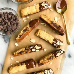 Nutty Dark Chocolate Chunk Almond Flour Biscotti