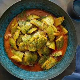 Olive Oil-Braised Jewish Zucchini Peels (Kashkarikas)