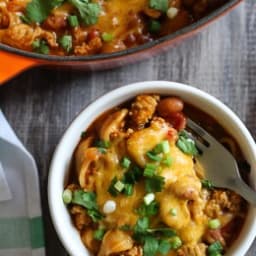 One Pot Cheesy Turkey Taco Chili Mac