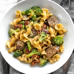 One Pot Sausage and Sun Dried Tomato Pasta