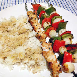 Onion & Pepper Chicken Skewers