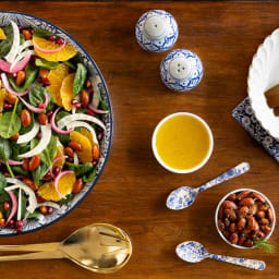 Orange Fennel Spinach Salad with Honey White Balsamic Dressing