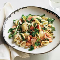 Orecchiette with Salmon, Arugula and Artichokes